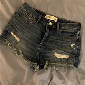 Abercrombie high rise denim shorts